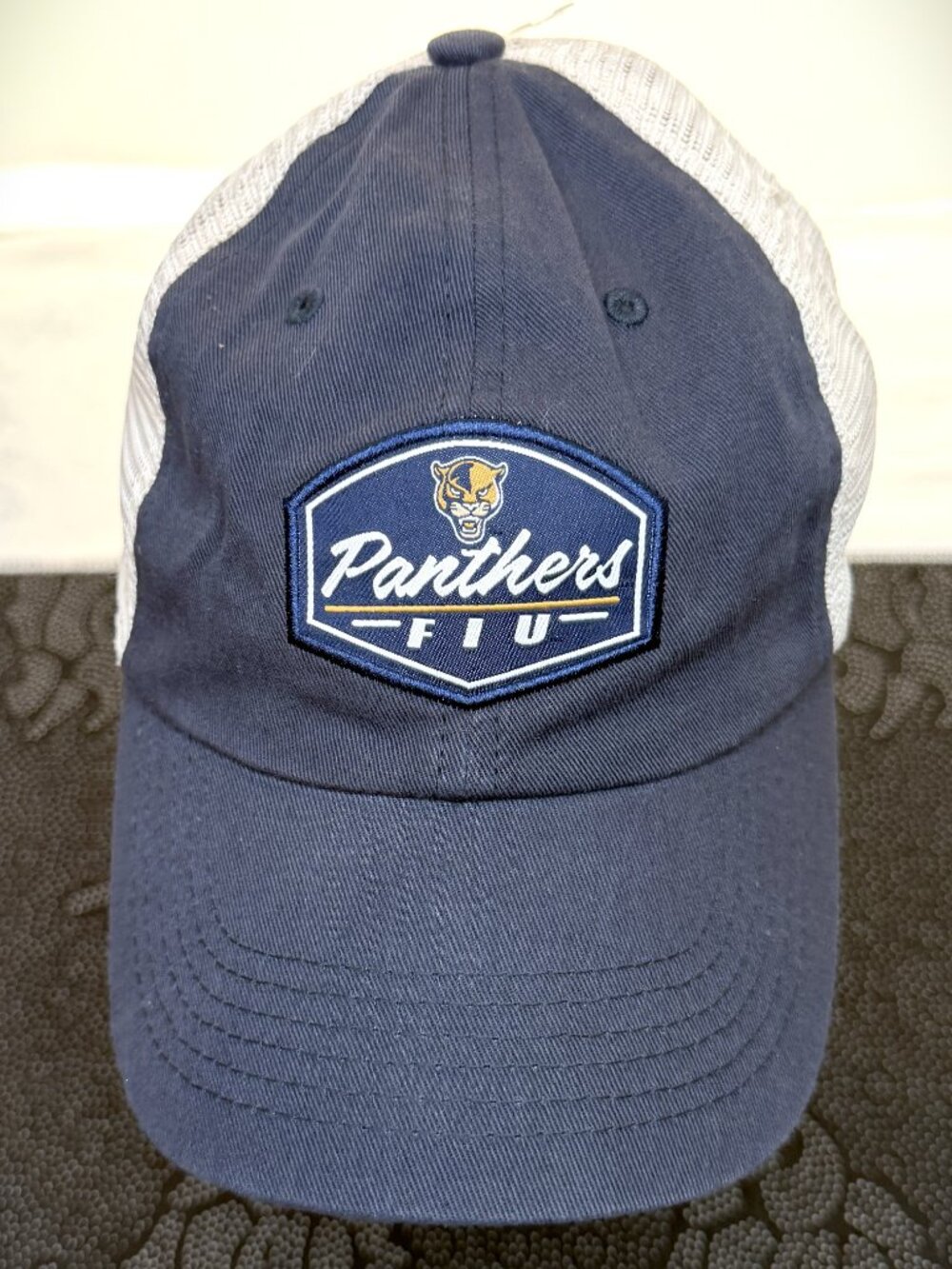 Captivating FIU Panthers Navy/Cream Snapback Trucker Cap